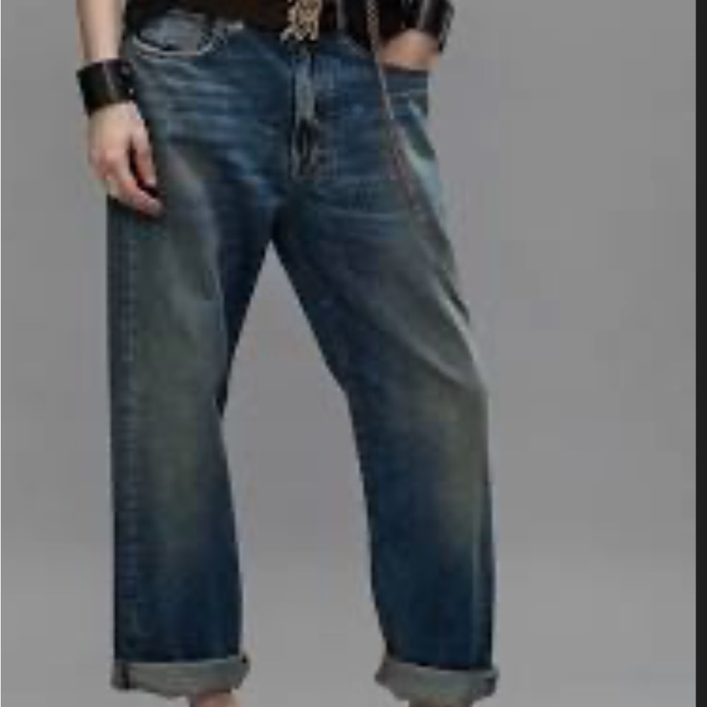 R13 baggy jeans in garnet Blue Denim Jeans size 25 retail $795